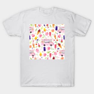 Vintage Ice-cream truck in watercolor T-Shirt